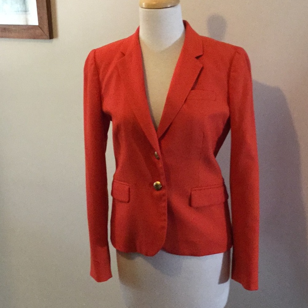 J Crew Bright Orange Boyfriend Blazer